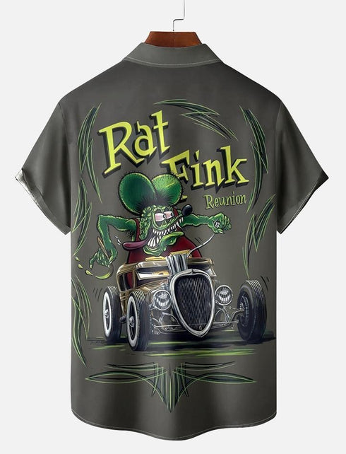 Men's Cartoon Funny Graphic Short Sleeve Hawaiian Shirt